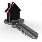 House On Key Shows Home Or Real Estate Stock Photo