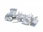 3d White Grader Stock Photo