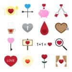 Valentine Icon Set  Illustration Stock Photo