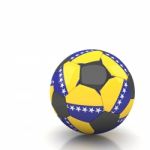 Bosnia Herzegovina Flag Soccer Ball Isolated White Background Stock Photo