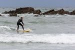 Surfing In Cornwall Stock Photo