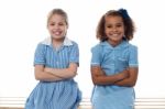 Confident Elementary School Girls Stock Photo