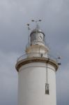 Malaga, Andalucia/spain - July 5 : Lighthouse In The Harbour Are Stock Photo