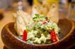 Avocado And Shrimps Salad Stock Photo