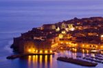 Dubrovnik In Night Croatia Stock Photo