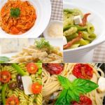 Collection Of Different Type Of Italian Pasta Collage Stock Photo