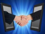 Wireless Net Handshaking Concept Stock Photo