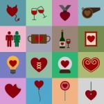 Valentine Icon Set  Illustration Stock Photo