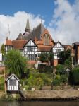 Houses Along The River Dee At Chester Stock Photo