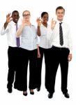 Business People Showing Ok Sign Stock Photo