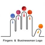 Fingers And Businessman Logo Design Stock Photo