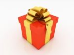 Gift Box Over White Background 3d Illustration Stock Photo