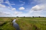 Spring Countryside Water Stream Landscape Stock Photo