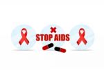 Aids Awareness Red Ribbon. World Aids Day Stock Photo