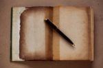 Old Books On Wooden Floor Stock Photo