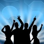 Dancing Party Indicates Disco Music And Celebrate Stock Photo