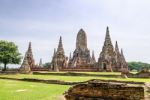 Wat Chaiwatthanaram Ancient Buddhist Temple Stock Photo