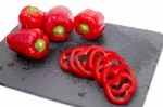 Red Bell Peppers Stock Photo