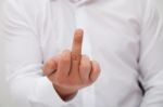 Obscene Gesture Stock Photo