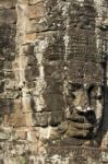 Ancient Stone Faces Of King Jayavarman Vii At The Bayon Temple, Stock Photo