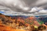 View At The Waimea Canyon  On  Kauai Island In Hawaii Stock Photo