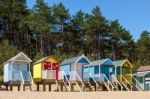 Some Brightly Coloured Beach Huts In Wells Next The Sea Stock Photo