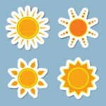 Sun Icon Set Stock Photo