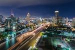 Chaophraya River And Bangkok Cityscape Stock Photo