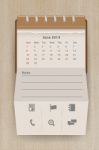 Calendar June 2014 Stock Photo