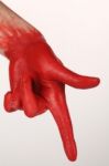 Hand Red Stock Photo