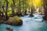 Klong Lan Waterfall, Beautiful Waterfall In Rain Forest  Stock Photo