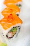 Fresh Sushi Choice Combination Assortment Selection Stock Photo