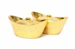 Chinese Gold Ingots Stock Photo