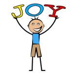 Joy Kids Means Positive Cheerful And Child Stock Photo