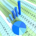 Report Graph Shows Financial Profit And Information Stock Photo