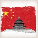 Temple Of Heaven On China Flag Stock Photo