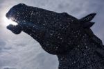 Sculptures The Kelpies At The Helix Park In Falkirk, Scotland Stock Photo