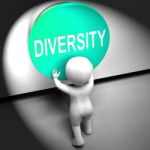 Diversity Pressed Means Variety Difference Or Multi-cultural Stock Photo