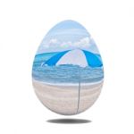 Egg And Seascape Stock Photo