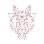 Geometric Horse Head Line Drawing Stock Photo