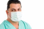 Doctor Wearing A Face Mask Stock Photo