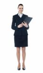 Businesswoman With A Document Stock Photo