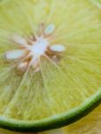 Lime Slices Represents Cut Tropical And Refreshing Stock Photo