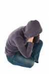 Hooded Person Stock Photo