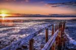 Cleveland Jetty At Sunset Stock Photo