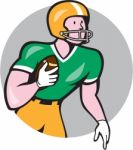 American Football Player Rusher Circle Retro Stock Photo