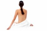 Sensuous Lady Showing Her Bare Back Stock Photo