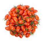 Cherry Tomato Isolated On The White Background Stock Photo