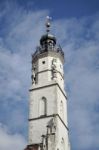 Old Clock Tower In Rothenburg Stock Photo