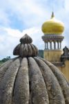 Yellow Tower Of Pena Palace In Sintra, Portugal Stock Photo